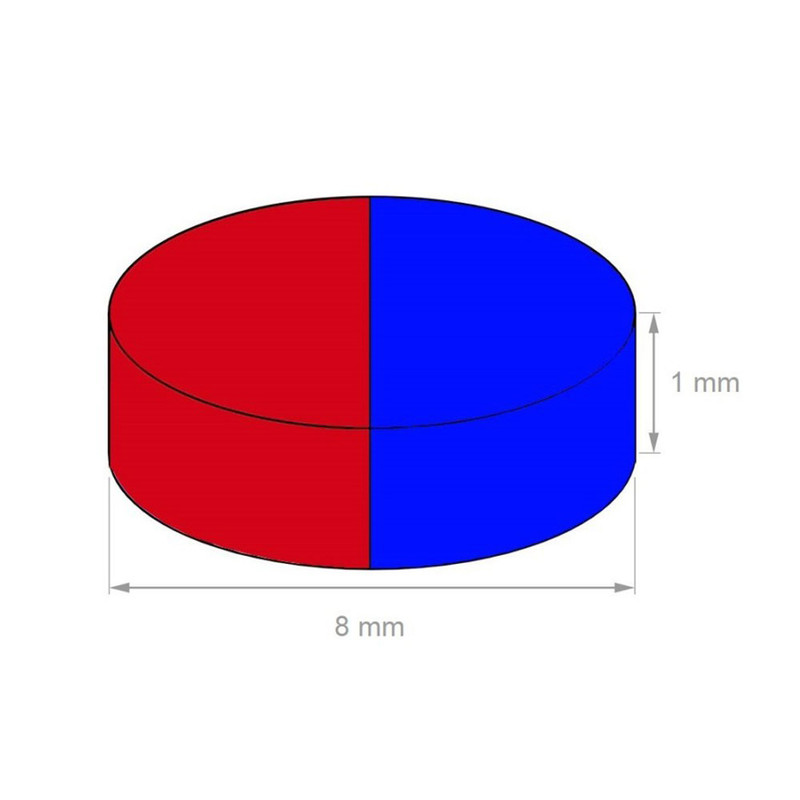 آهن ربا مدل نئودیمیوم دیسک D8x1mm بسته 10 عددی