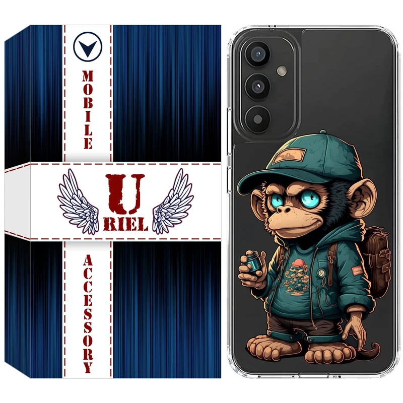 کاور یوریل مدل Clear کد 36 طرح میمون مناسب برای گوشی موبایل سامسونگ Galaxy A13 5G
