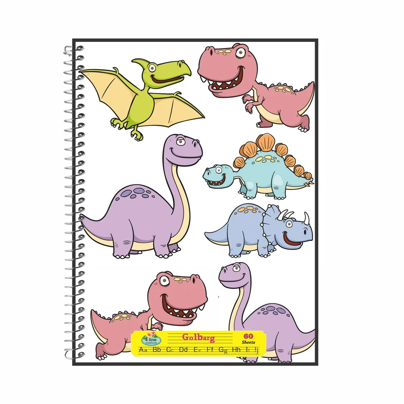 دفتر زبان 60 برگ گلبرگ طرح دایناسور کد 602517
