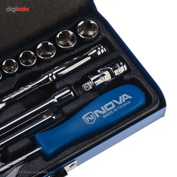 مجموعه آچار بکس نووا مدل NTS 7003 ست 17 عددی شش گوشه