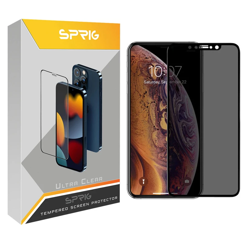محافظ صفحه نمایش حریم شخصی اسپریگ مدل PRVSP مناسب برای گوشی موبایل اپل iPhone XS Max