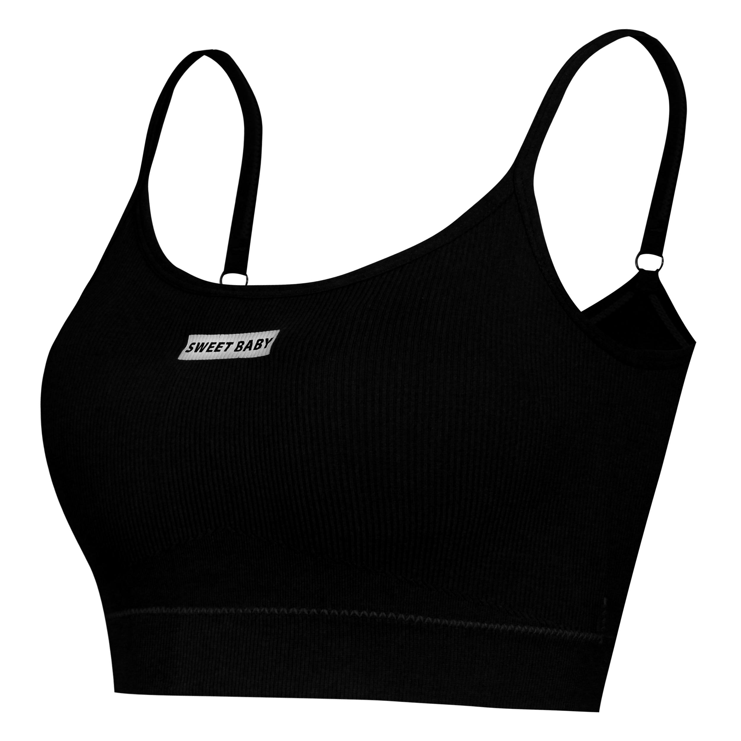 ست نیم تنه و شلوارک ورزشی زنانه ماییلدا مدل پددار بدون فنر کد 4580 رنگ مشکی