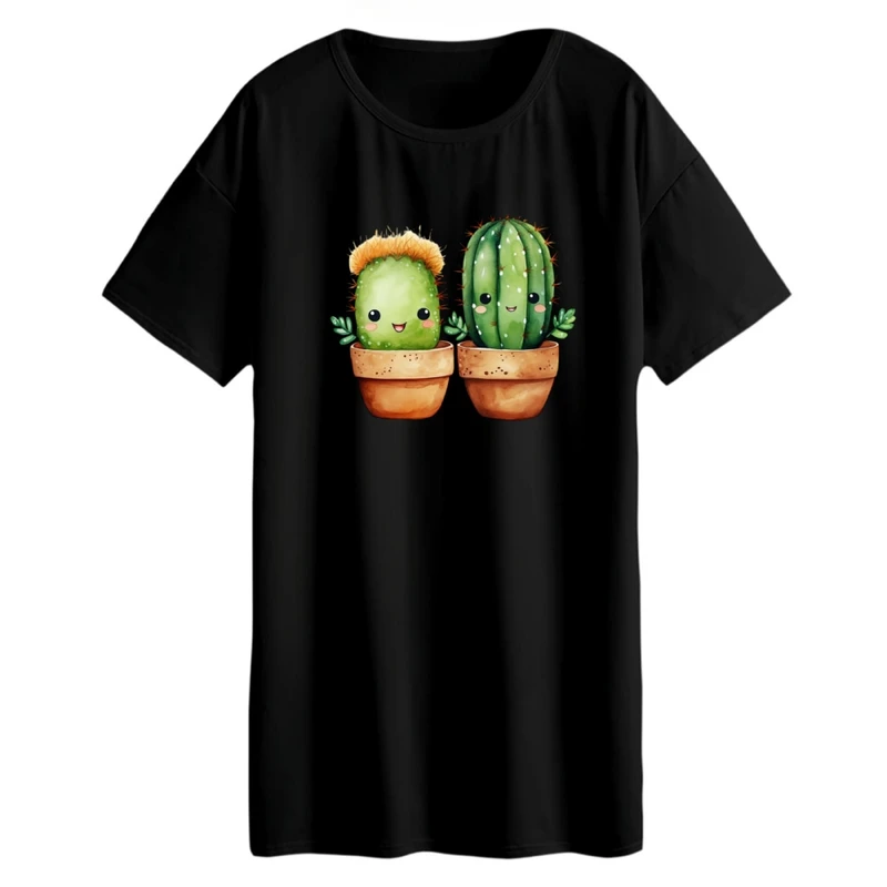 تی شرت لانگ زنانه مدل کاکتوس ها