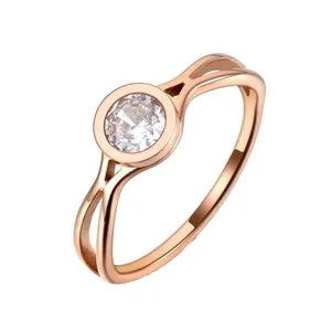 انگشتر طلا 18 عیار زنانه قیراط طرح تک سنگ کد GH3160