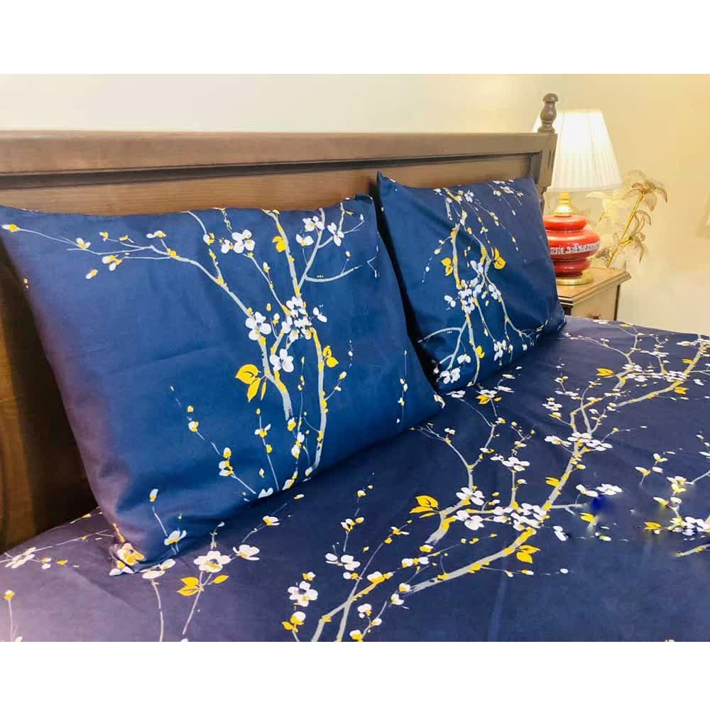 سرویس ملحفه مدل روانداز طرح گل یخ کد 160 دونفره سه تکه