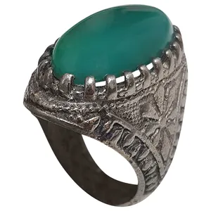 انگشتر نقره مردانه مدل عقیق یمن کد AY115240