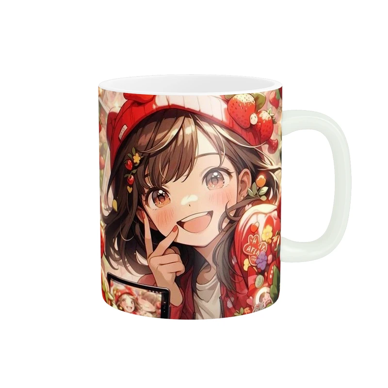 ماگ طرح دختر انیمه ای توت فرنگی کد 1009