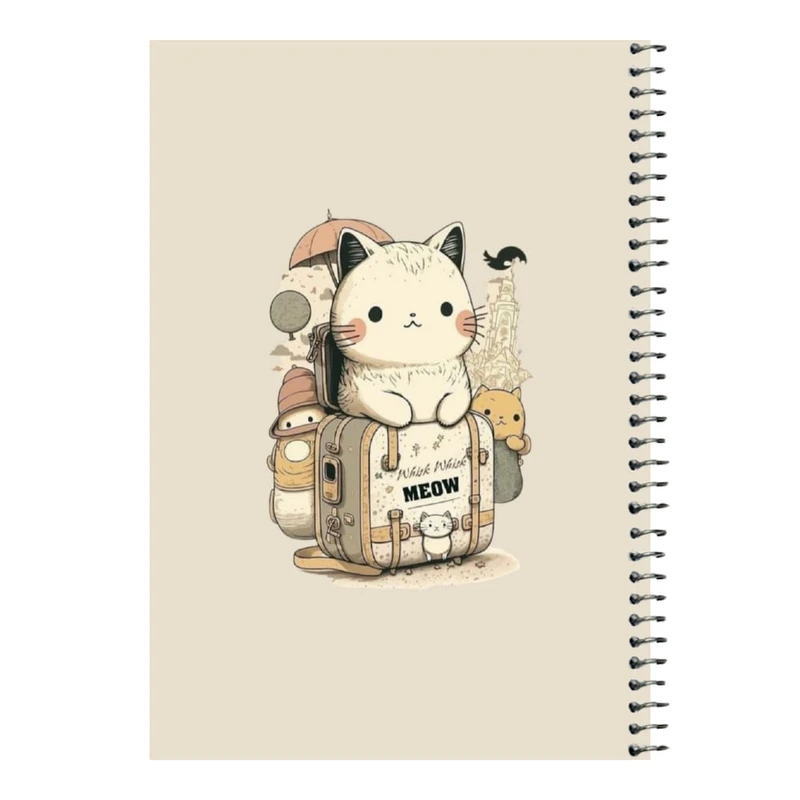 دفتر مشق 80 برگ اس جی مدل گربه مسافر   