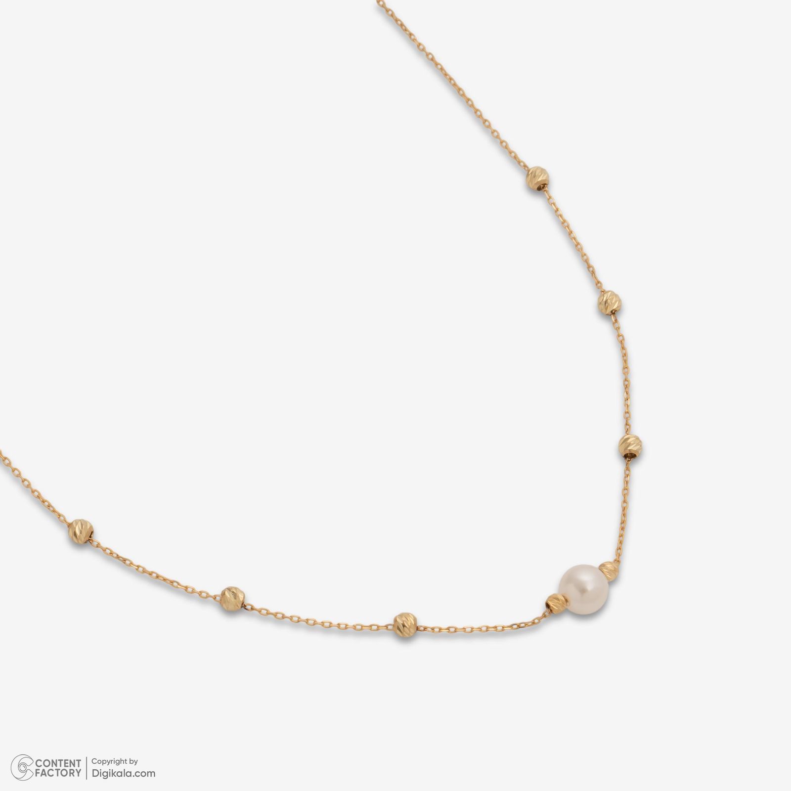 گردنبند طلا 18 عیار زنانه با زنجیر البرنادو حافا گلد مدل مروارید کد n006 -  - 5