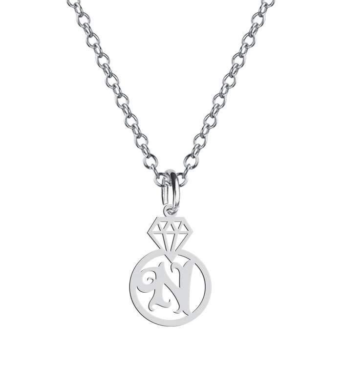 گردنبند نقره زنانه هایکا مدل الماس و حرف N کد n.ha2-848