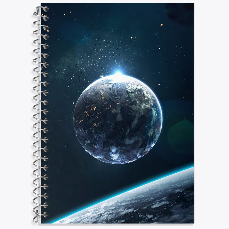 دفتر زبان 50 برگ خندالو مدل دو خط طرح کهکشان کد F1829