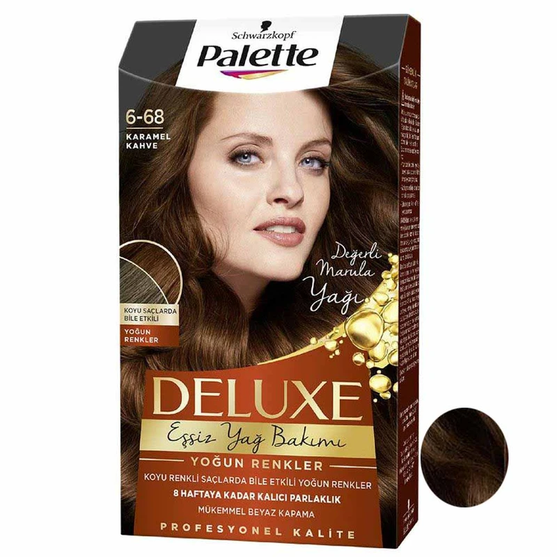 کیت رنگ مو پلت سری DELUXE شماره 68-6 حجم 50 میلی لیتر رنگ قهوه ای کاراملی