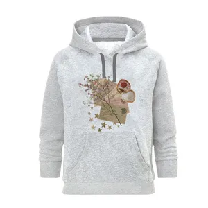 هودی زنانه مدل گل کد J227 رنگ طوسی