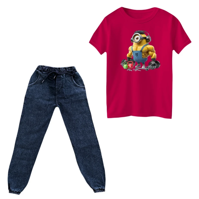 ست تی‌شرت و شلوار پسرانه مدل مینیون کد 11