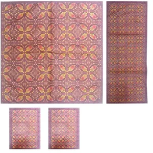 ست 4 تکه رومیزی ترمه ابریشمی کد 1016