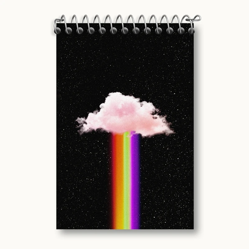 دفتر یادداشت 50 برگ خندالو مدل ابر و رنگین کمان کد F2551