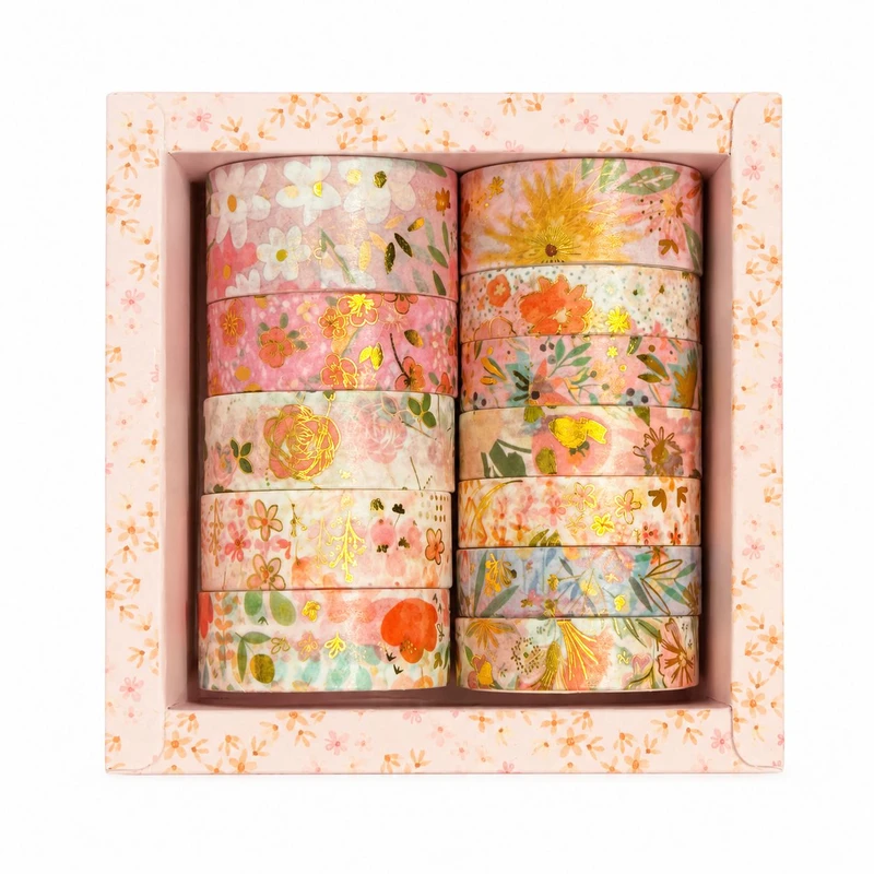 چسب کاغذی مدل Golden Botanical عرض 2 سانتی متر بسته 12 عددی