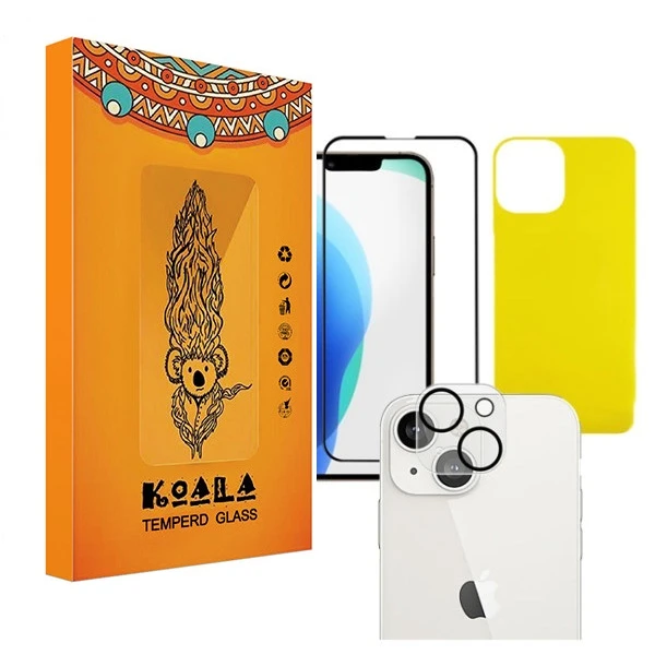  محافظ صفحه نمایش كوالا مدل cg-001 مناسب برای گوشی موبایل اپل iPhone 13 به همراه محافظ پشت گوشی و محافظ لنز دوربین