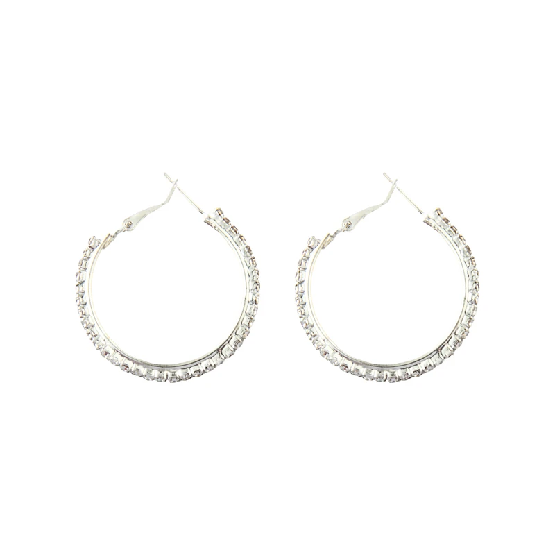 گوشواره حلقه‌ای زنانه مدل نگین دار کد 1293