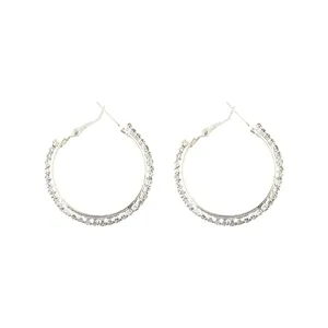 گوشواره حلقه‌ای زنانه مدل نگین دار کد 1294