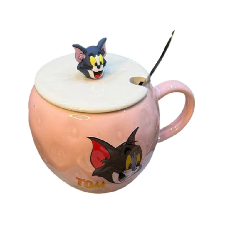 ماگ مدل گربه درب برجسته کد 265 به همراه قاشق