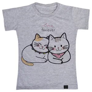 تی شرت آستین کوتاه دخترانه 27 مدل Cats کد T91