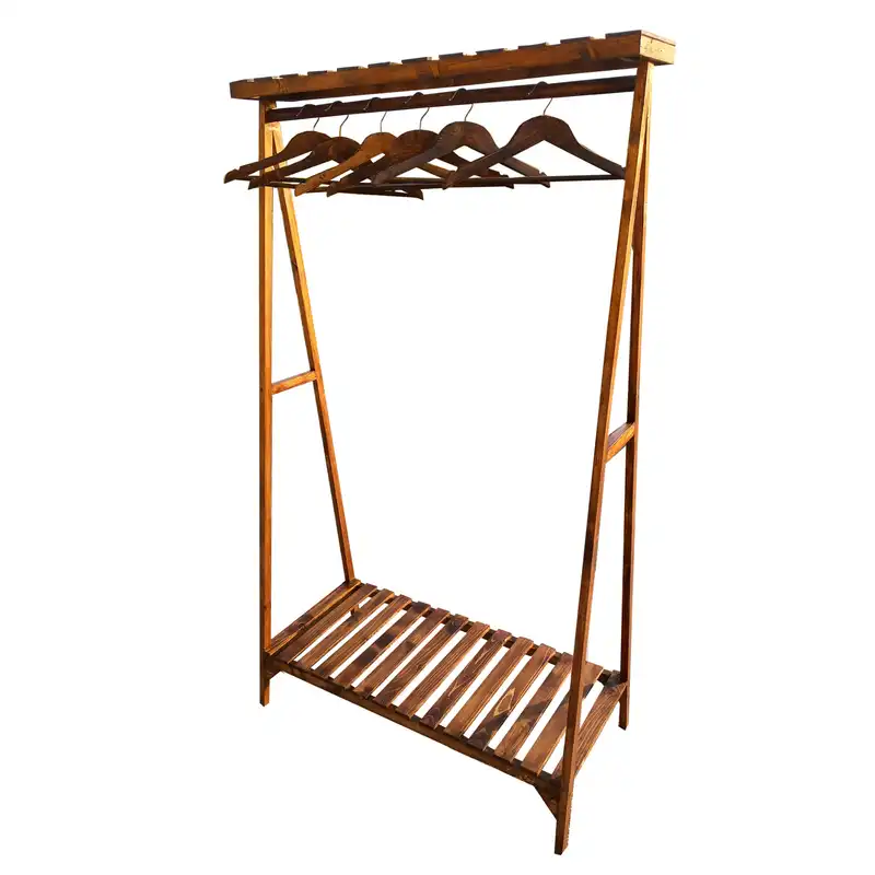 رگال لباس و چوب لباسی مدل چوبی تک طبقه مجموعه 7 عددی