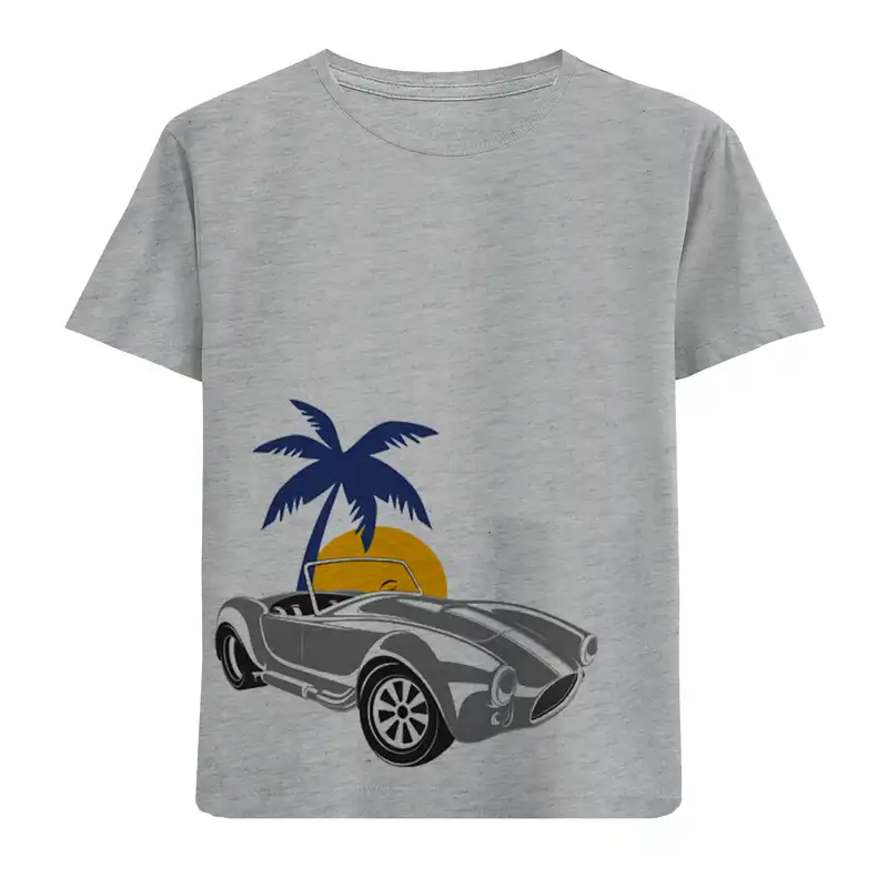 تی شرت آستین کوتاه پسرانه مدل نخل و ماشین D548