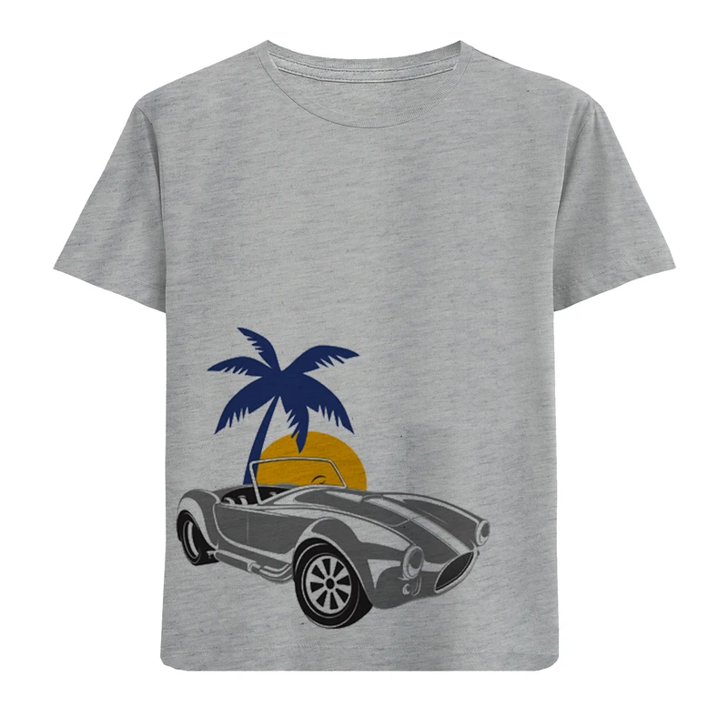 تی شرت آستین کوتاه پسرانه مدل نخل و ماشین D548