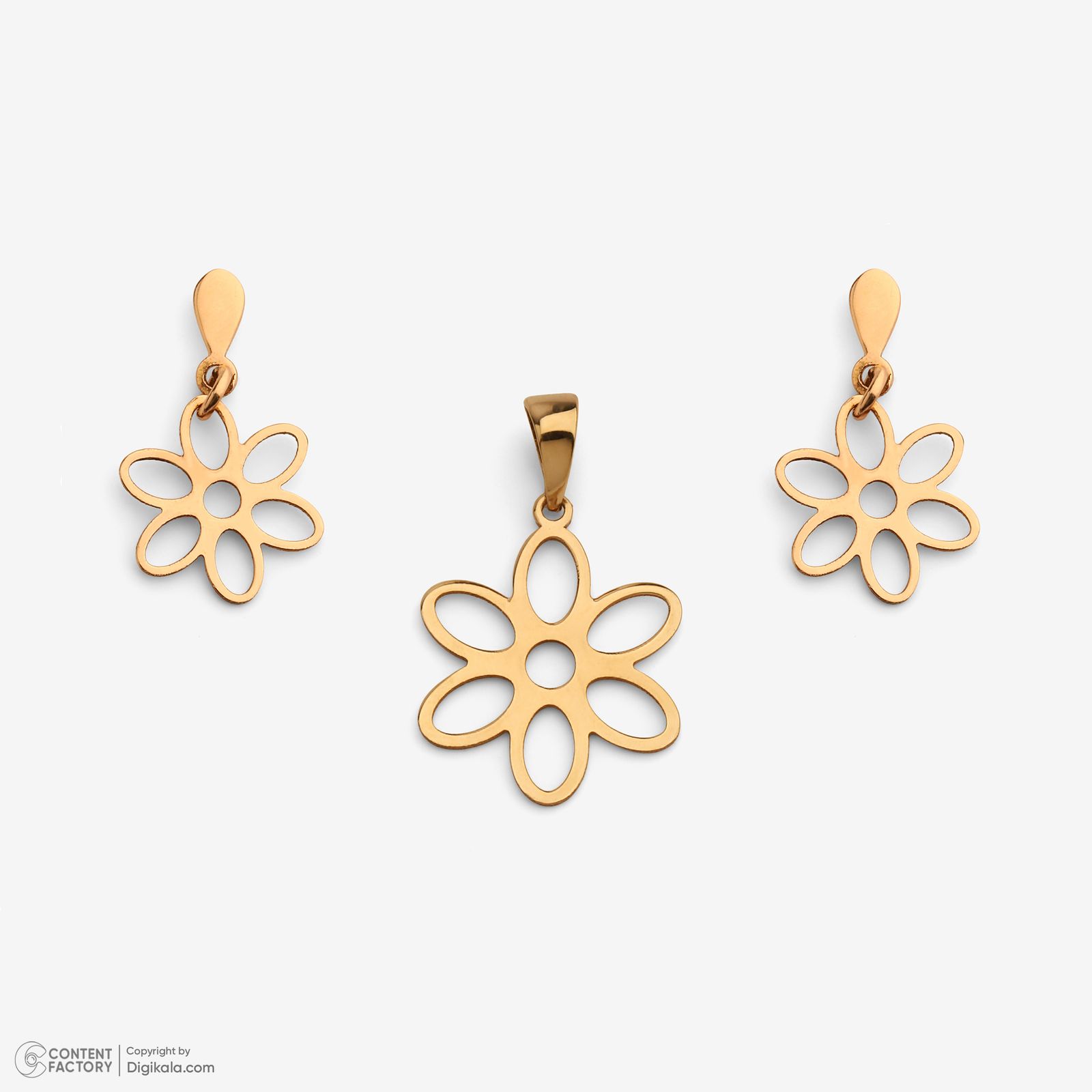 نیم ست طلا 18 عیار زنانه سایا گلد مدل گل ns23 -  - 10