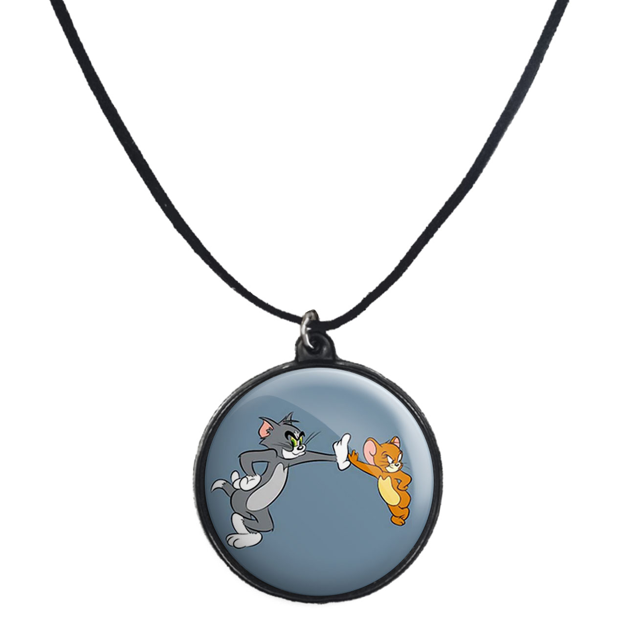 گردنبند پرمانه طرح تام و جری کد pmb.10812 مدل دو طرفه