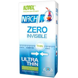 کاندوم ناچ کدکس مدل Zero Invisible بسته 12 عددی