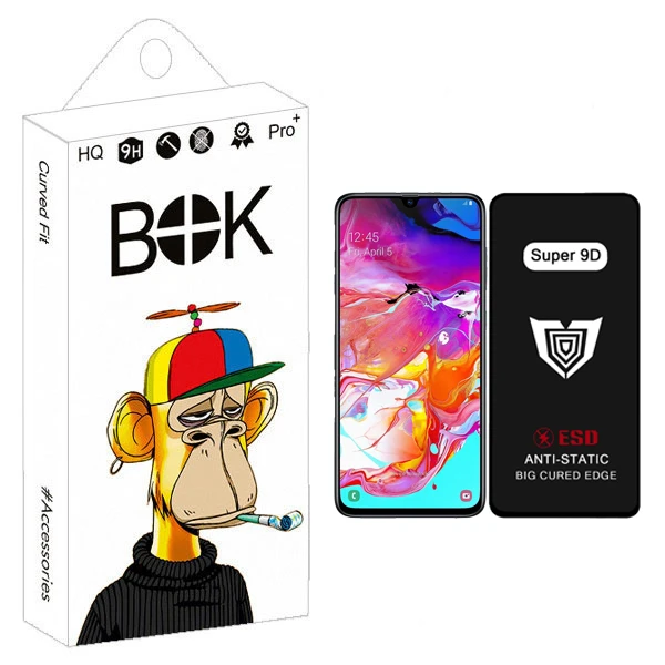 محافظ صفحه نمایش بوک مدل Super 9D Pro مناسب برای گوشی موبایل سامسونگ Galaxy a70