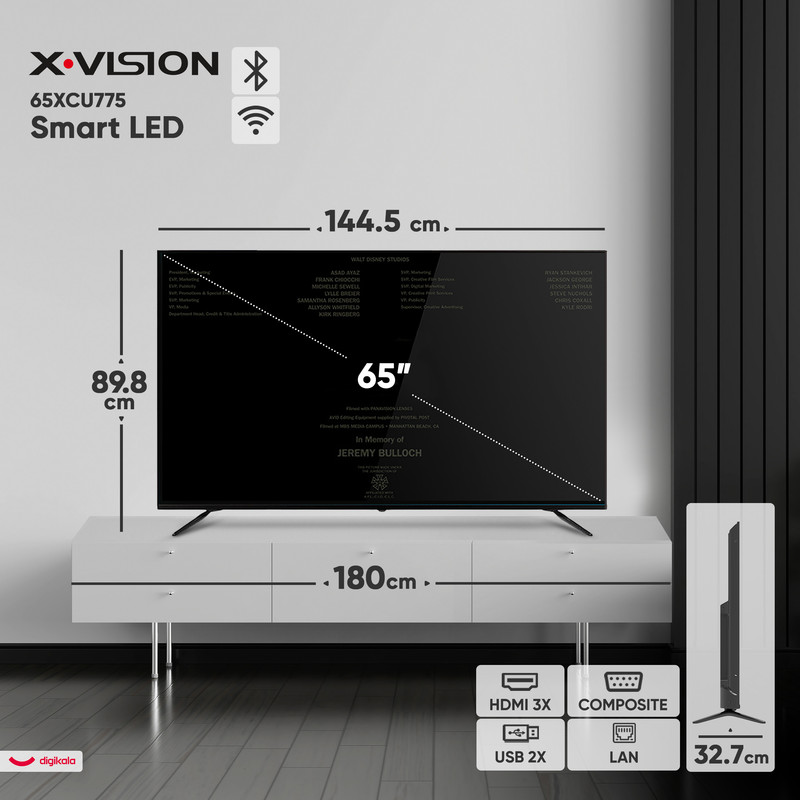 تلویزیون 65 اینچ ال ای دی هوشمند ایکس ویژن مدل 65XCU775