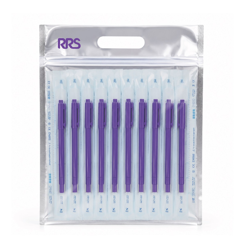 ماژیک طراحی تتو مدل  دو سر RRS D100 استریل شده بسته 10 عددی