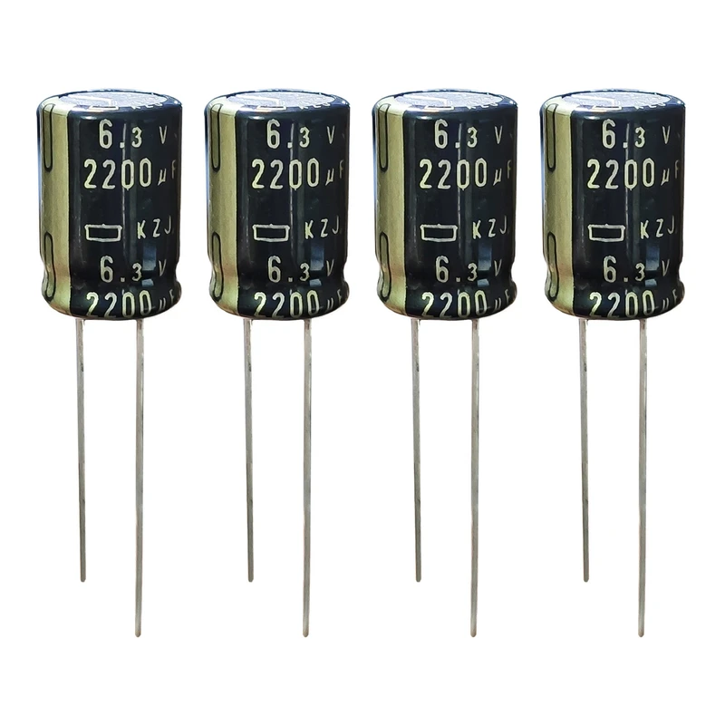 خازن الکترولیت 2200 میکروفاراد 6.3 ولت مدل KJZ-2200630 بسته 4 عددی