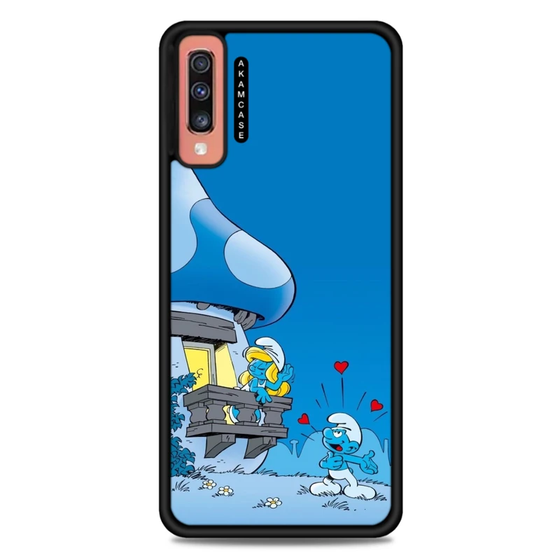 کاور آکام مدل AMC-WSGA70-SMURFS-4 مناسب برای گوشی موبایل سامسونگ Galaxy A70
