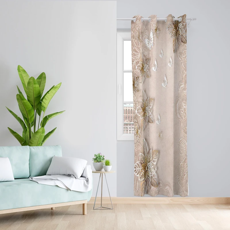 پرده مدل مخمل پانچی کد 1282سایز 140x200 سانتی متر