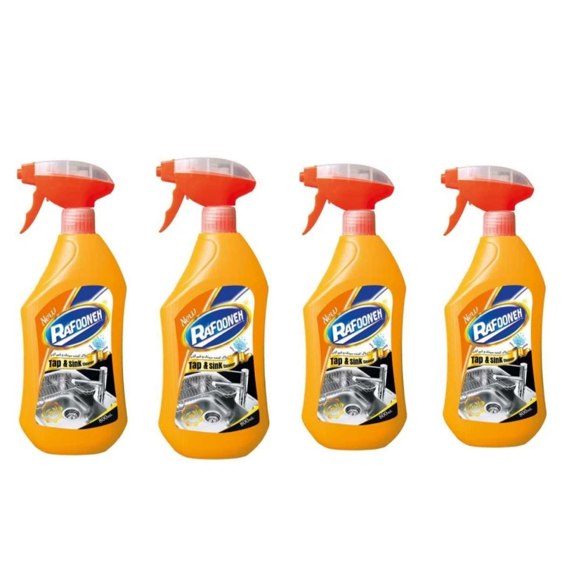 اسپری تمیز کننده سینک و شیرالات رافونه کد 33 حجم 800 میلی لیتر بسته 4 عددی