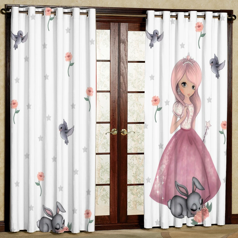  پرده بارمان دکور طرح دختر مدل هازان پانچی کد 01-4700 W سایز 140x280 سانتی متر