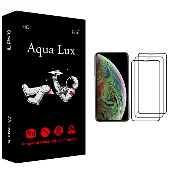 محافظ صفحه نمایش آکوا لاکس مدل +Pro مناسب برای گوشی موبایل اپل iPhone XS بسته سه عددی