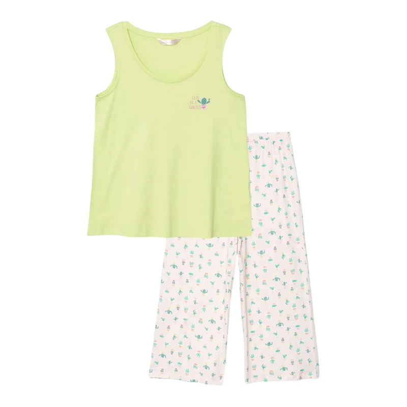 ست تاپ و شلوار زنانه ال سی وایکیکی مدل پنبه کاکتوسی