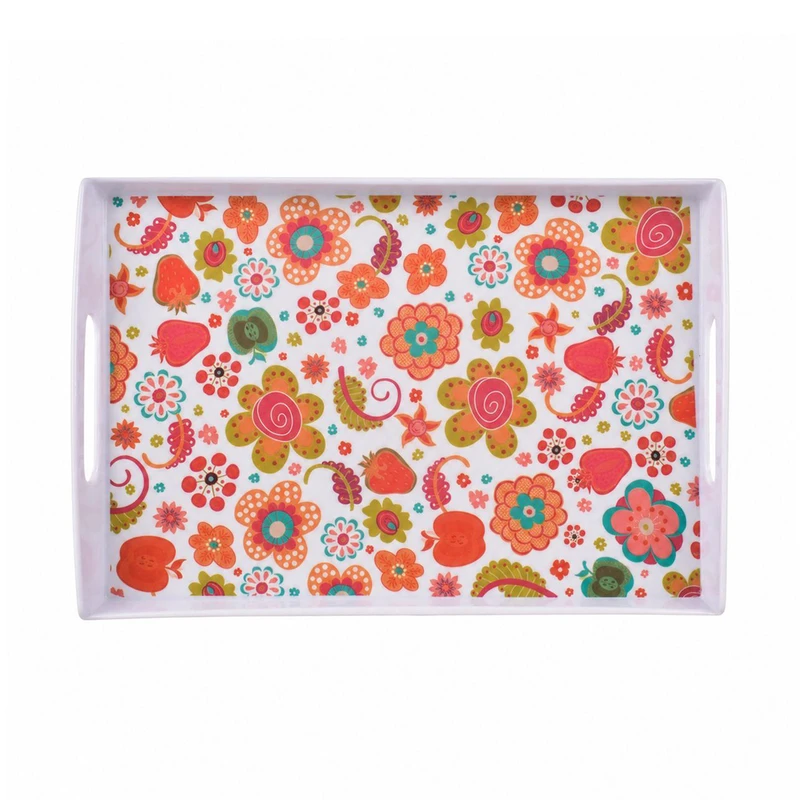سینی دسته دار مهروز مدل 9992 flower سایز 22*32 سانتی متر