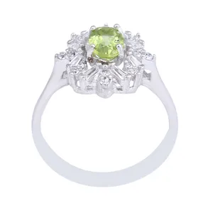 انگشتر نقره زنانه مدل سنگ زبرجد کد AWR_970