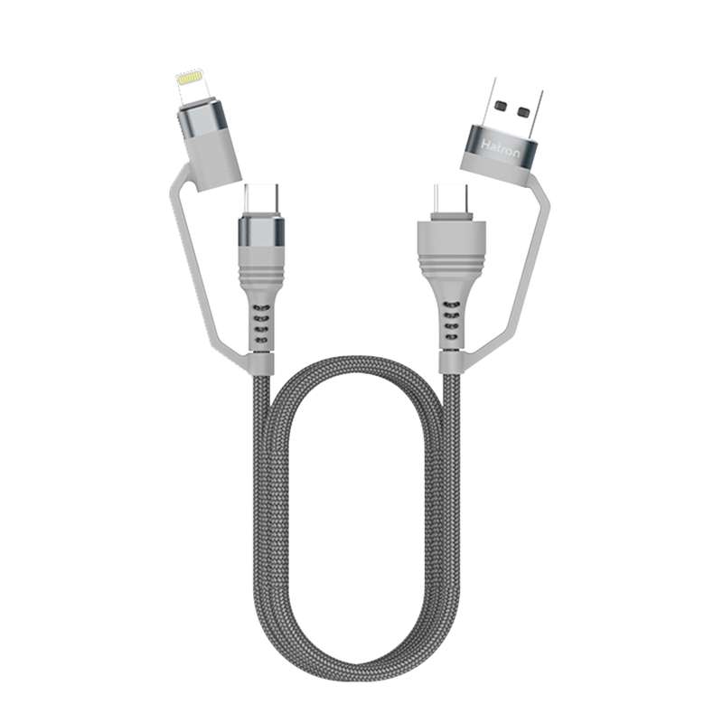 کابل تبدیل USB/USB-C به USB-C/لایتنینگ هترون مدل HC450P طول 1متر کابل تبدیل USB/USB-C به USB-C/لایتنینگ هترون مدل HC450P طول 1متر