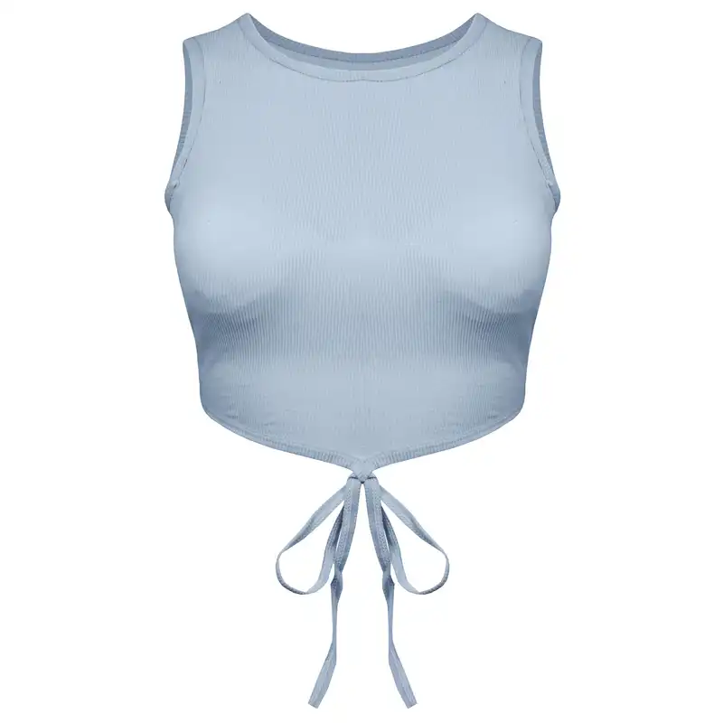 نیم تنه ورزشی زنانه ماییلدا مدل بدون فنر پددار کد 4746 رنگ آبی روشن