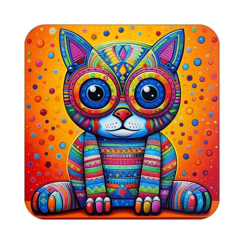 زیر لیوانی کاکتی طرح حیوانات رنگی مدل mp25553