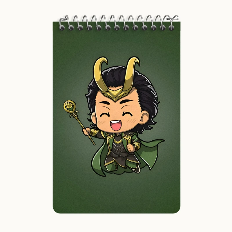 دفتر یادداشت 50 برگ خندالو طرح لوکی (Loki) کد F9418