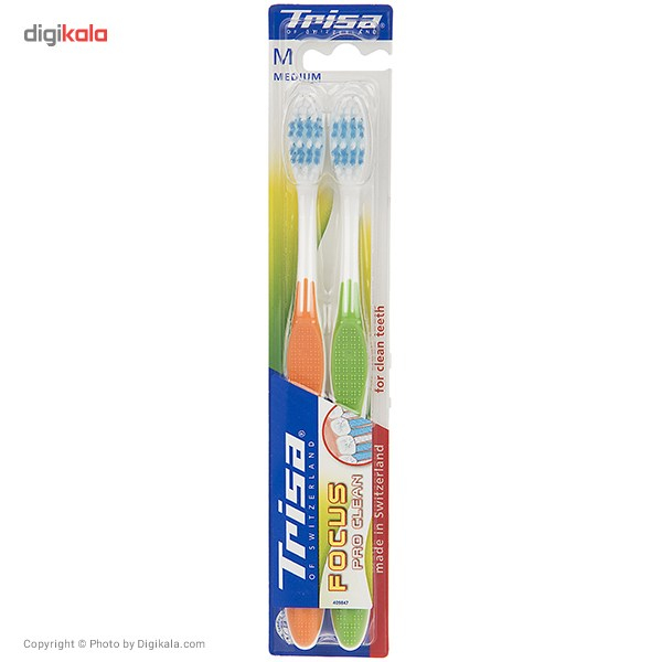 مسواک تریزا مدل Focus Pro Clean با برس متوسط - بسته 2 عددی