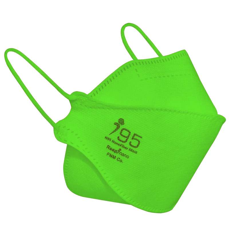 ماسک تنفسی ریما مدل سه بعدی N95 نانو کد Green-F95 بسته 25 عددی